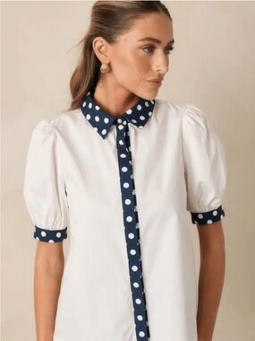 Prosperina Penny Button Front Top